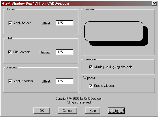 mtext shadow  box : main program window